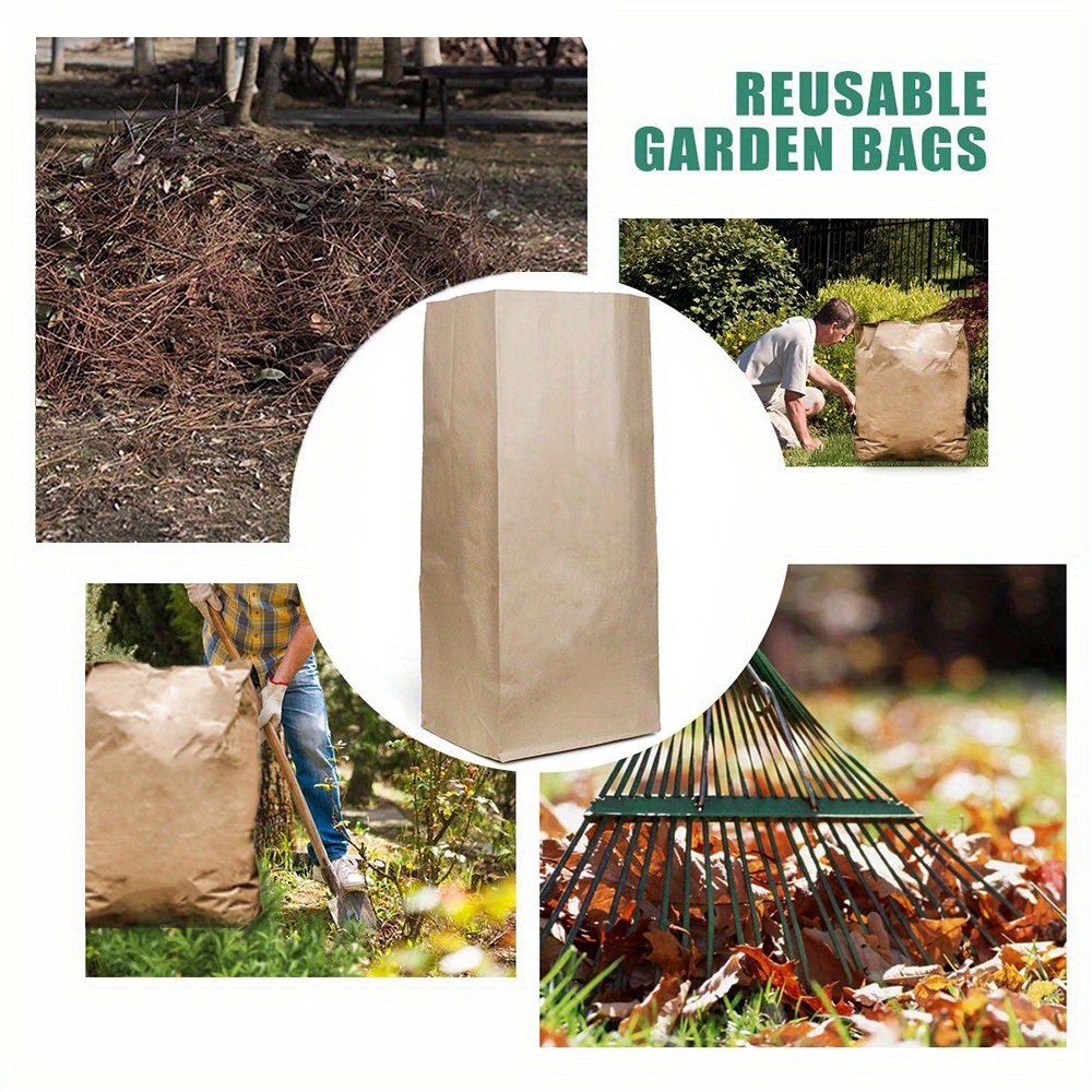 30 Gallon Kraft Lawn And Leaf Bags, Heavy Duty Large Paper Trash Bags,tear  Resistant Yard Waste Bags For Grass Clippings, Wet And Dry Leaves, , Twigs  - Temu Austria