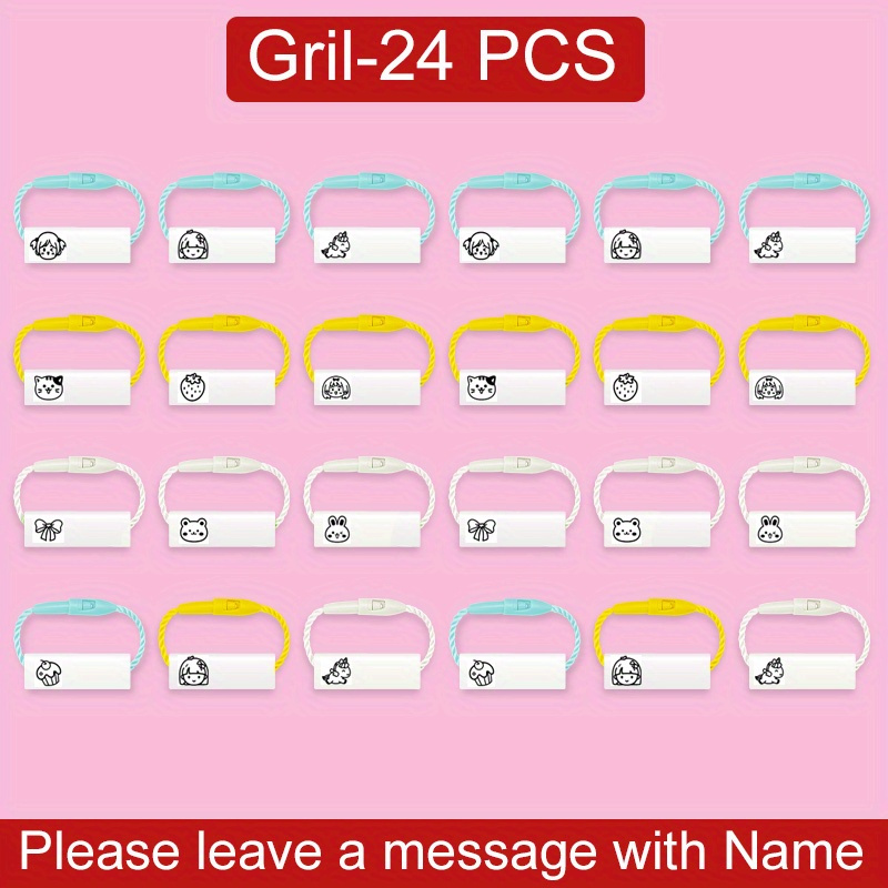 TEMU 24pcs Recommended For Waterproof, Tear Resistant, And Color Resistant Name Stickers Colored Shoe Rings, Suitable For Backpacks, Shoes, Kettles,