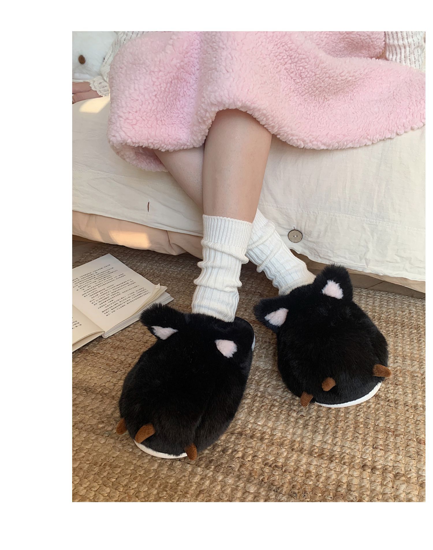 Super Cute Plush Dog & Cat Slippers | Warm Fuzzy House Shoes With Thick Non-Slip Soles (Unisex For Men & Women)