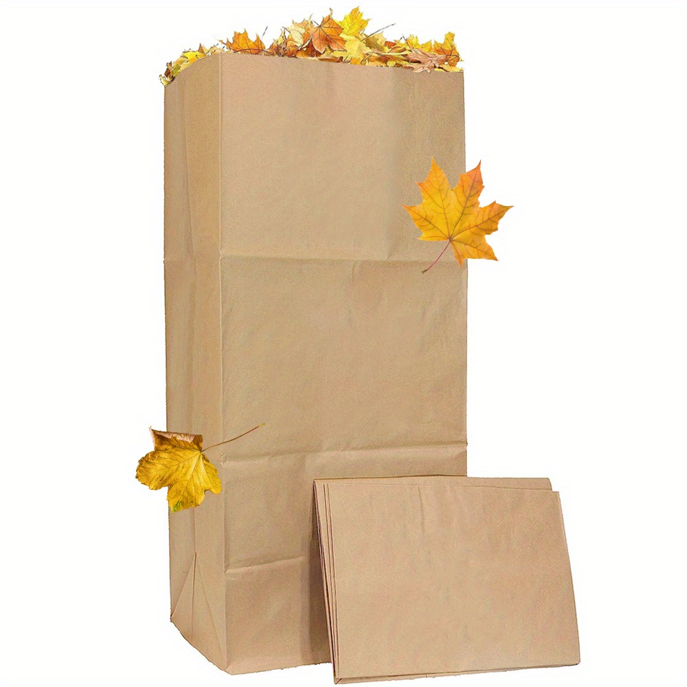Lawn and Leaf Bags 30 Gallon - Pack of 10 - Tear Resistant Eco-Friendly  Trash Bags for Wet/Dry Leaves, Grass Clippings, and Twigs - Brown  Recyclable and Compostable Yard Bags - Biodegradable Bags