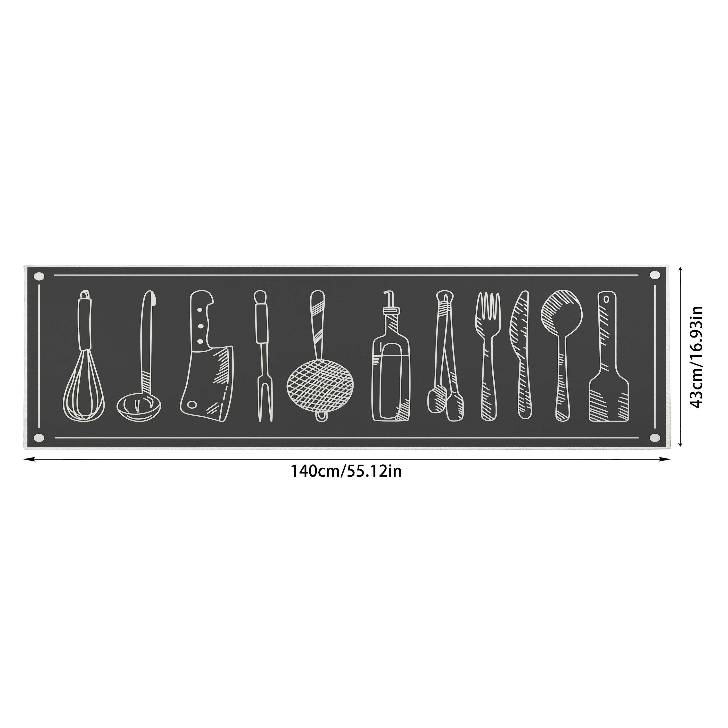 1 Pz Tappeto CUCINA Semplice Nero Inglese Lungo Striscia Tappeto Corridoio  Domestico Tappeto Antiscivolo Da Pavimento Decorazione Camera Da Letto  Comodino Tappetino Soggiorno Tappetino Da Cucina 43*120 Cm/16.93*47.24in  43*140 Cm/16.93*55.11in Room Decor