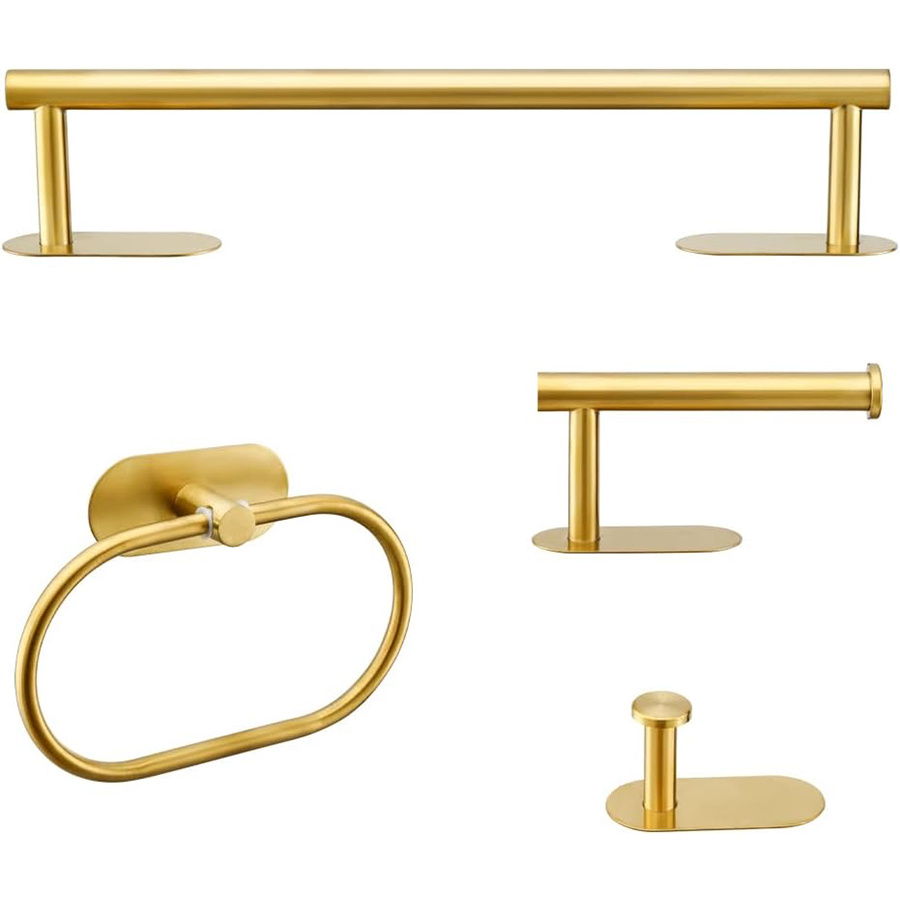 Brushed Brass Bathroom Grab Rails, Towel Rails & Shower Sets