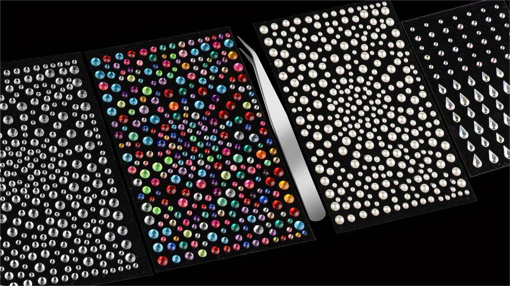 Generic 4-Sheet Face Gems Self Adhesive Face Rhinestones for Makeup  Festival Face Jewels, Stick On Pearls Hair Gems, Pearl Rhinestones Stickers  for Face, Hair, Eye, Makeup, Nail KSA