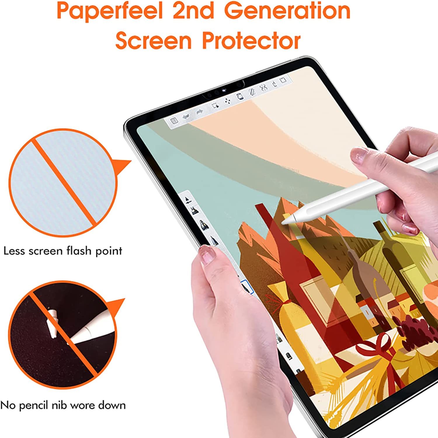 2 Uds Película Protectora De Papel Tipo   Para IPad Pro 11 2020 Mini 6 8,3 2021 Air 5 4 3 2 1 10,9 Protector De Pantalla Para IPad Air 1/2 9,7 5th 6th 2018 10,2 Pulgadas 7th 8th 9th 10th 2022 detalles 1