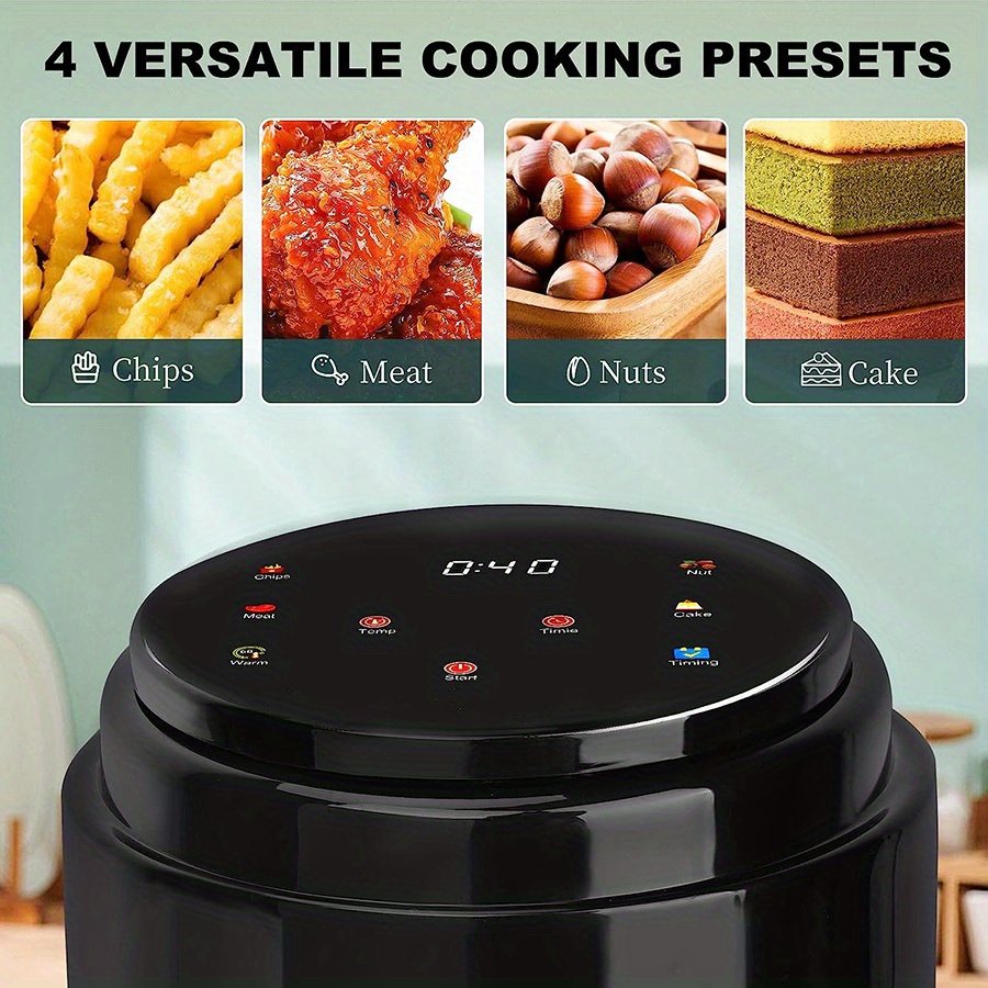 Air Fryer /3.4qt Viewable Glass Bowl Air Fryer, Fully-automatic Electric  Hot Oven Oilless Cooker, Temperature Control And Auto Shut Off,  Visualization Glass Nonstick Basket(black) - Temu United Arab Emirates