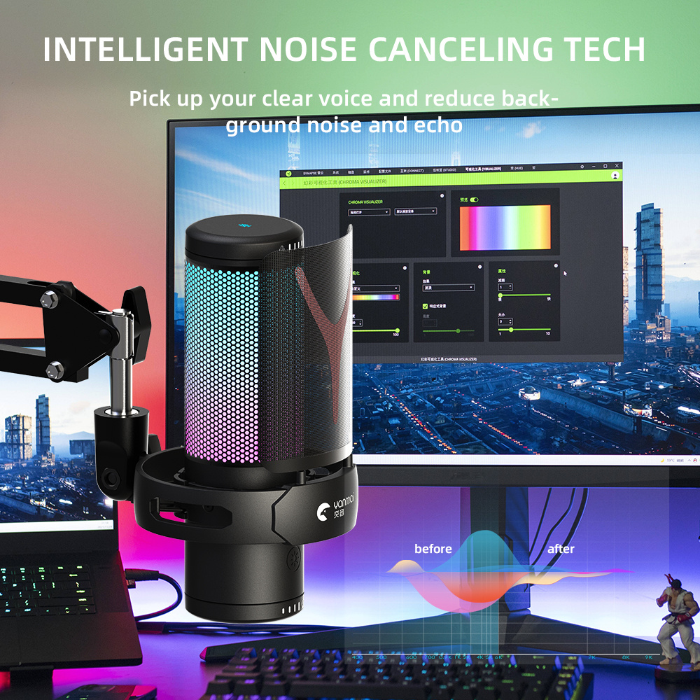 Professional Gaming Rgb Microphone Condenser Cardioid - Temu