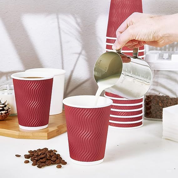 Disposable Coffee Cups With Lids And Straws Togo Hot Paper - Temu