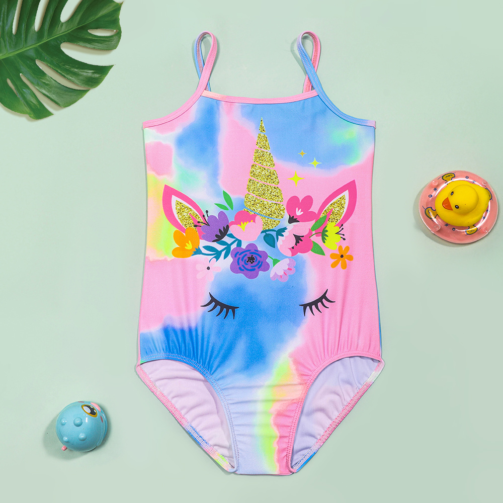 Toddler Girls Unicorn Graphic Sleeveless One-Piece Swimsuit Kids Summer  Beach Clothes Bathing Suits