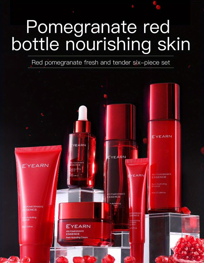 Zhiduo Red Pomegranate Skin Care Product Set Box Water Milk Six