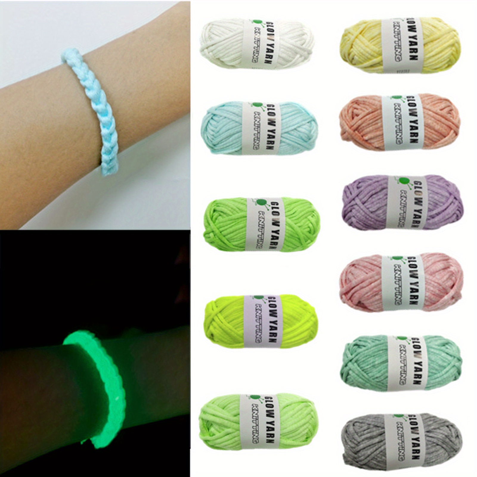 Luminous Knitting Glowing Crochet Yarn Thick Glow In - Temu Australia