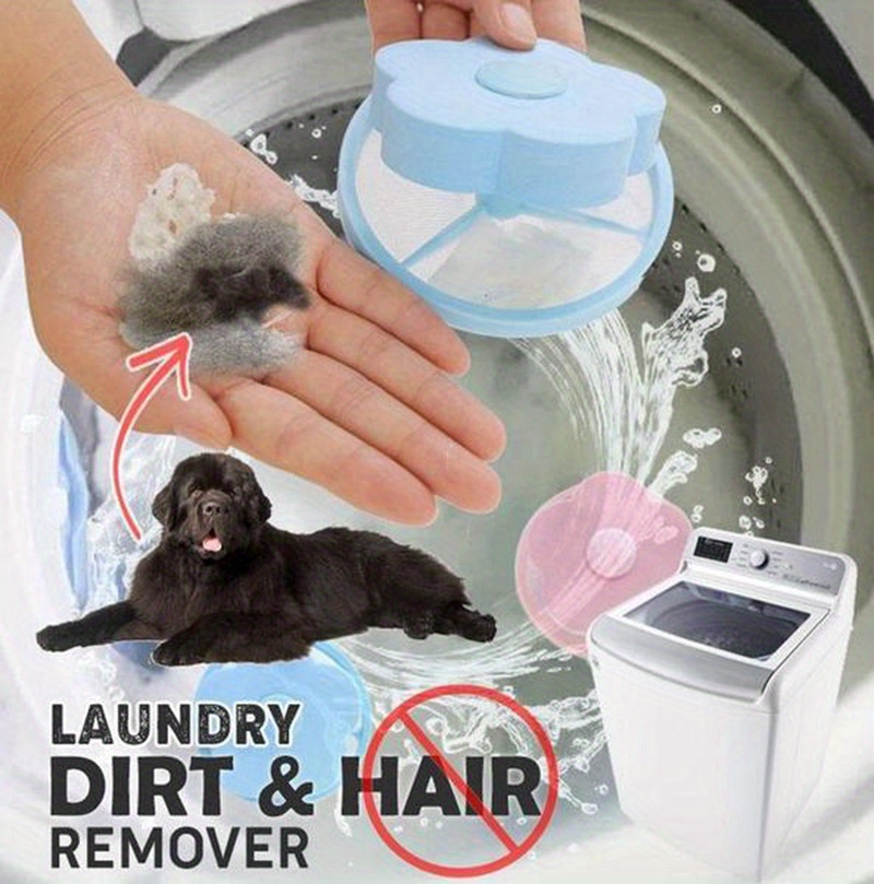 1 2pcs Washing Machine Floating Lint Mesh Bag Lint Catcher For Laundry Pet  Hair Remover For