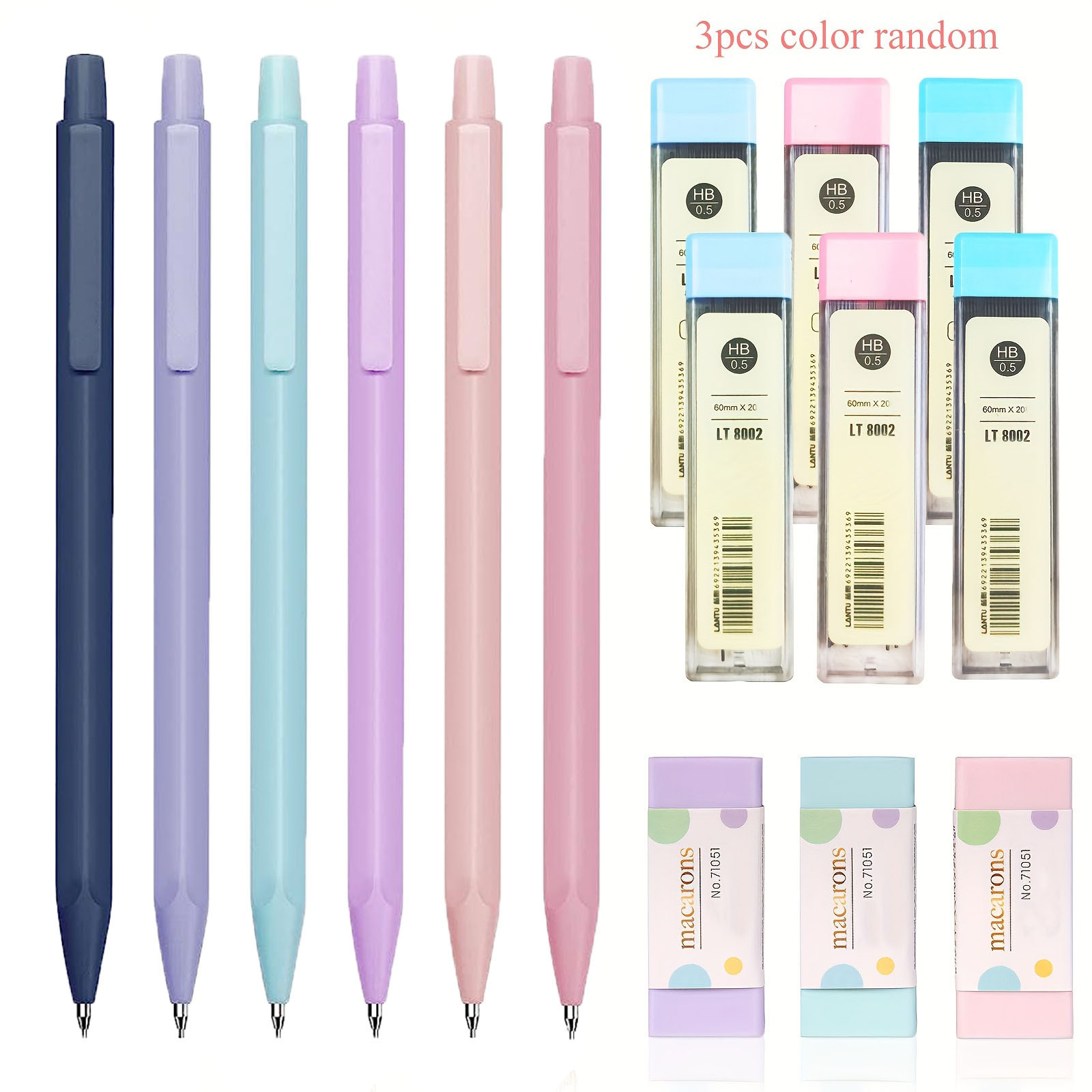 Aesthetic Mechanical Pencil Set For Kids Pastel Pencils 6 - Temu