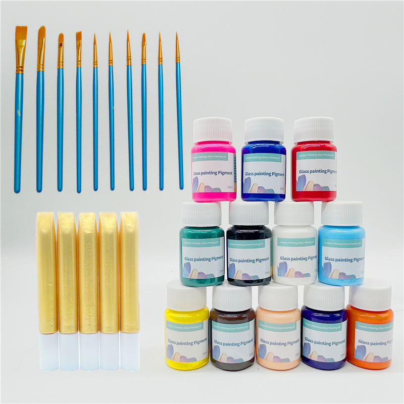 Glass Paint Kit Acrylic Hand Painted Pigments Drawing Tubes Set