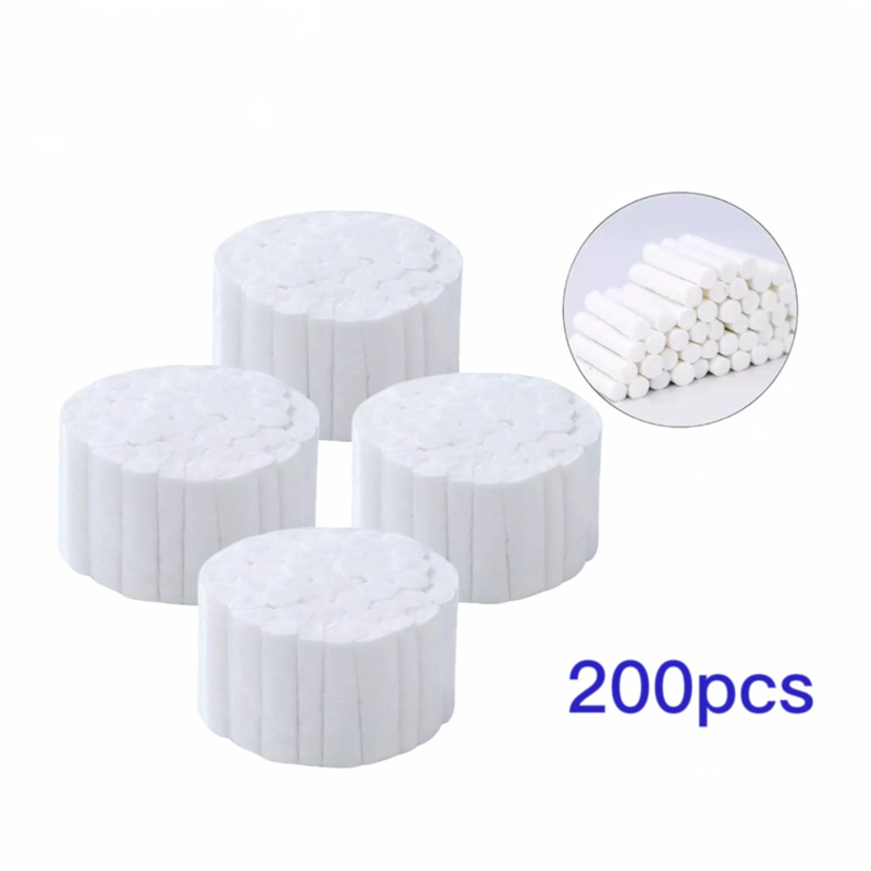 200pcs Disposable Dental Medical Surgical Cotton Rolls Tooth Gem  High-purity Cotton Roll Dentist Supplies Teeth Whitening