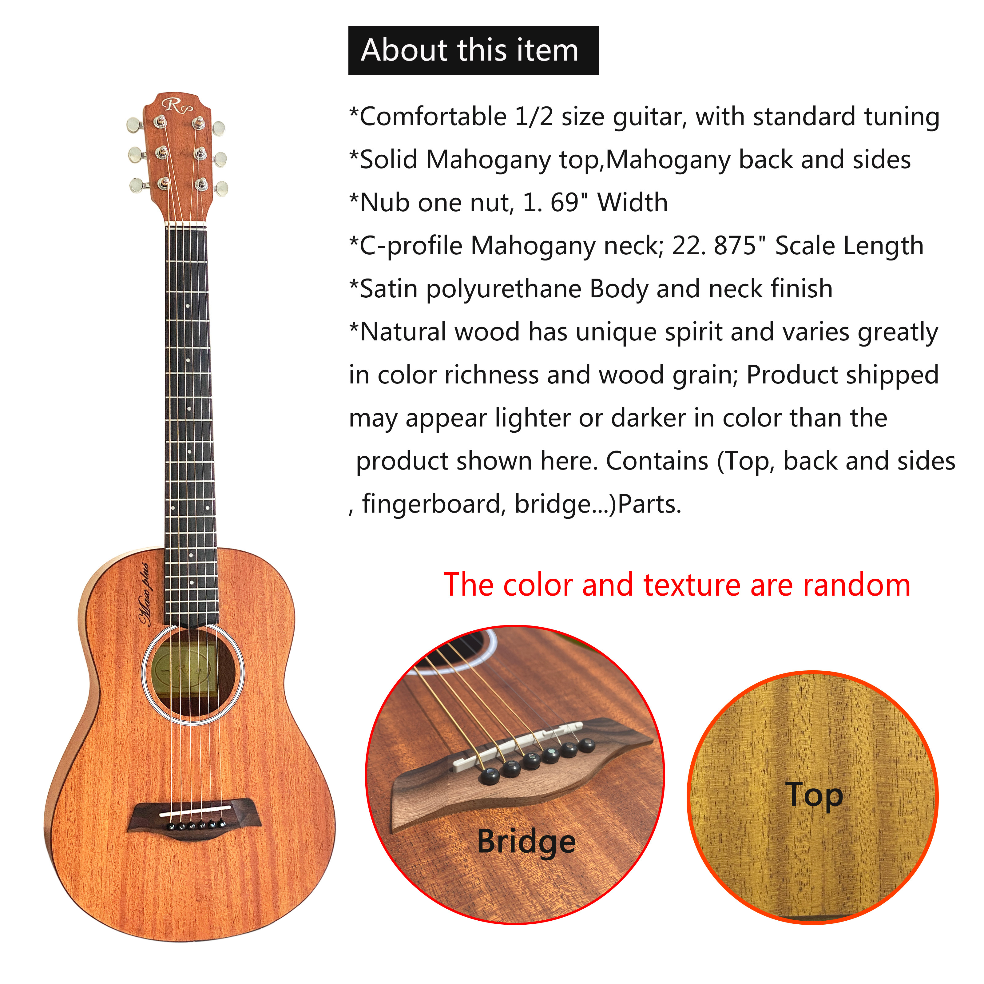 Solid Wood Acoustic Guitar, Acoustic Guitar Solid Body