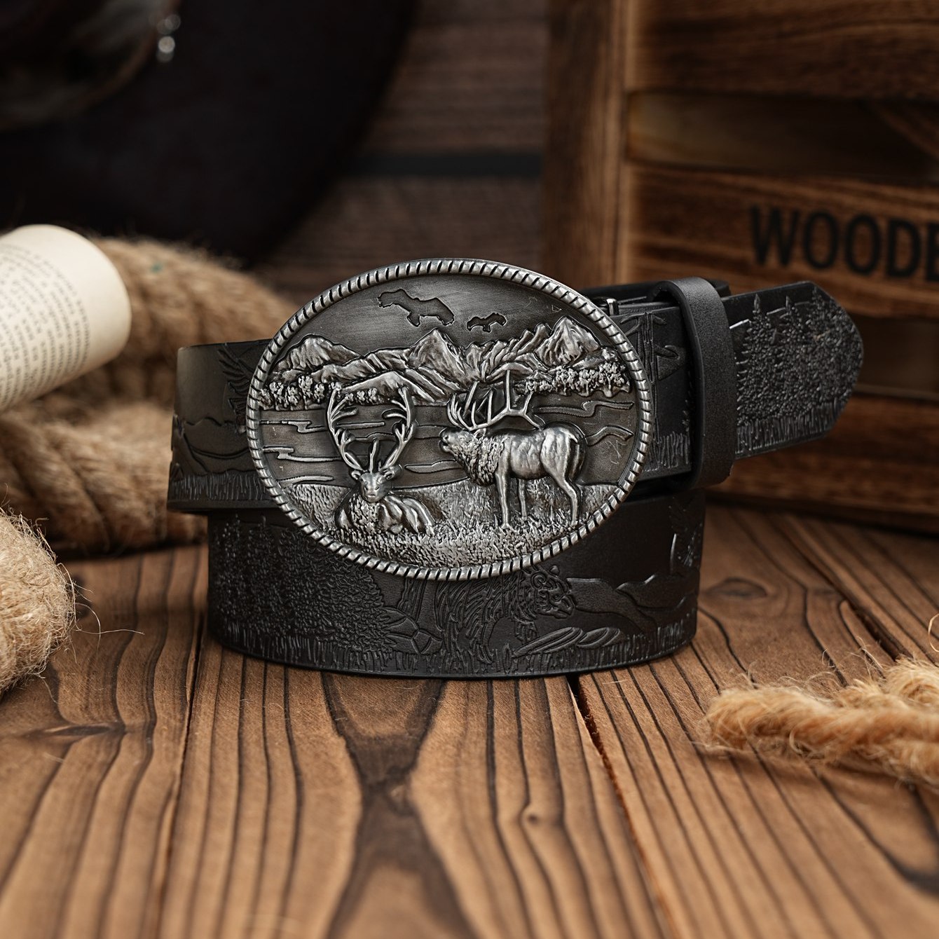 Men's Western PU Leather Belt
