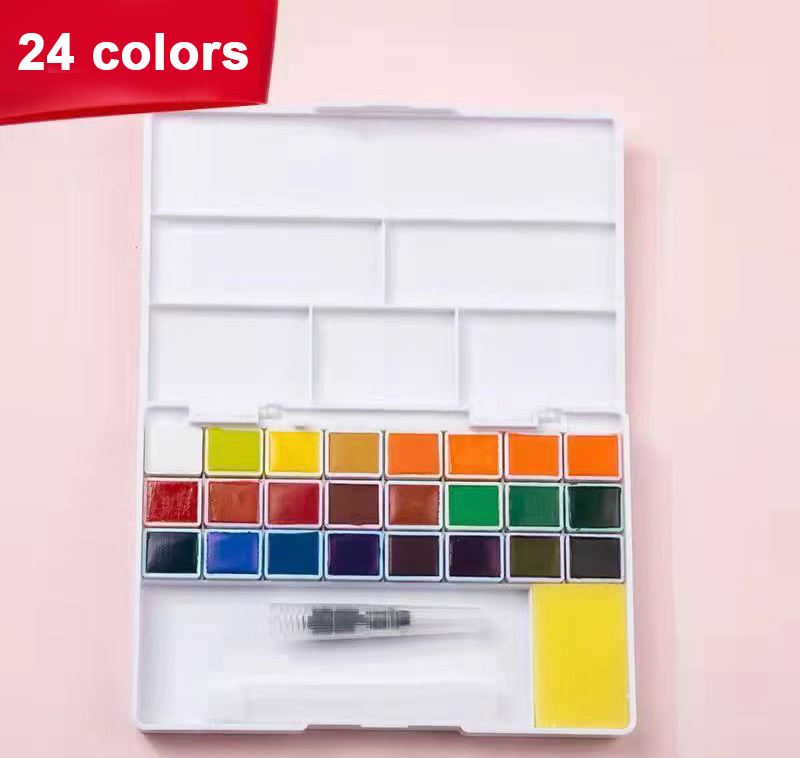 Portable Solid Watercolor Set 24/36 Colors Water Color Paint