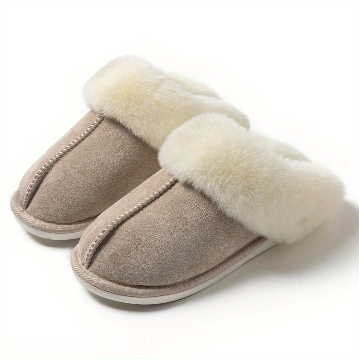 Women's Fluffy Furry Slipper Boots, Comfortable Closed Toe Slip On