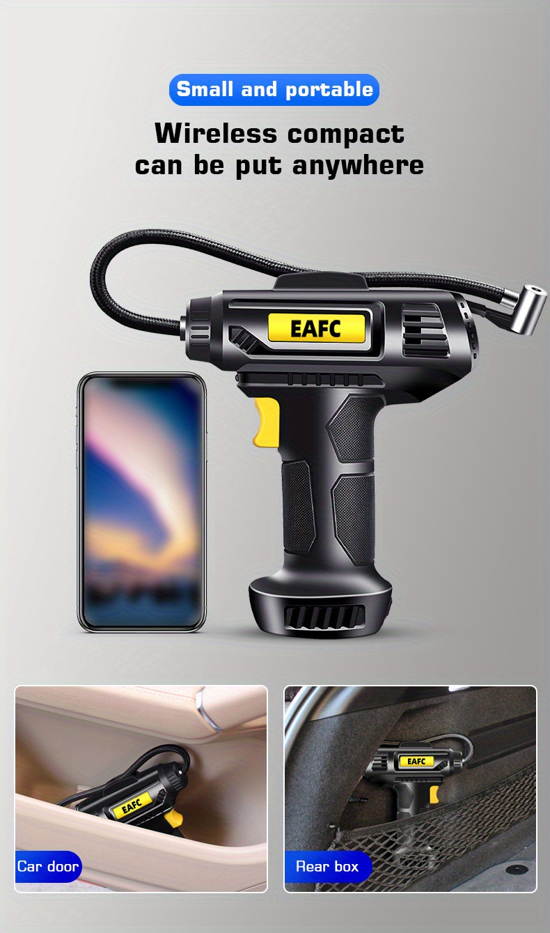 Compresseur à air portatif, ENVENTOR Gonfleur pneus voiture, Mini gonfleur  électrique avec affichage digital, banque d'énergie USB 2000mAh Lamp LED