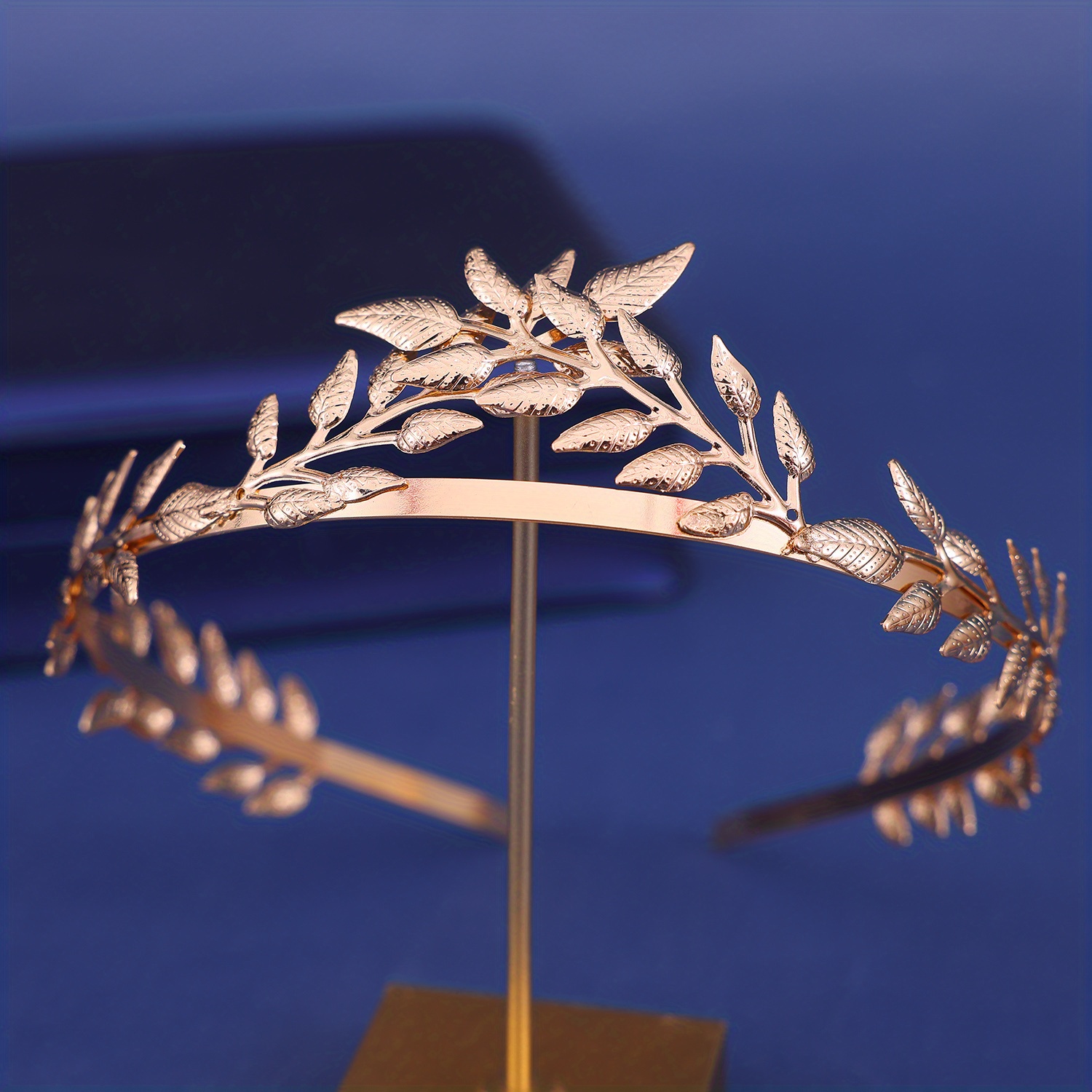 baroque gold leaves decor tiara crown flower headband metal hair band elegant bridal hair accessories for wedding