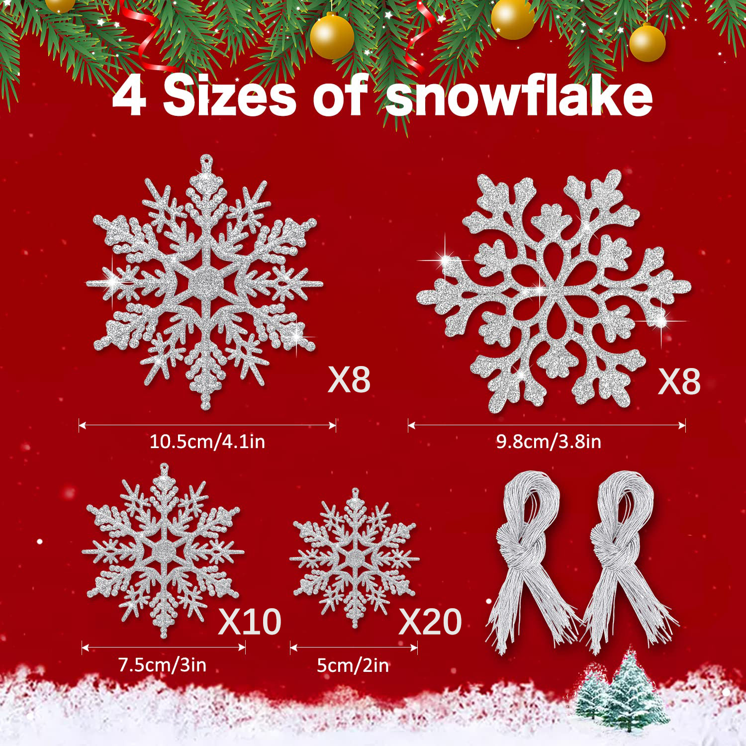 Plastic Snowflake Ornament Christmas Glitter - Temu