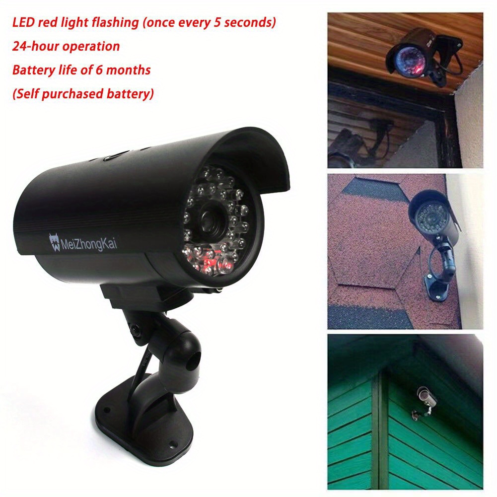 VideoSecu Paquete de 6 cámaras de seguridad falsas simuladas de bala  simulada señuelo infrarrojo LED con luz parpadeante DMYIRV2 WS5