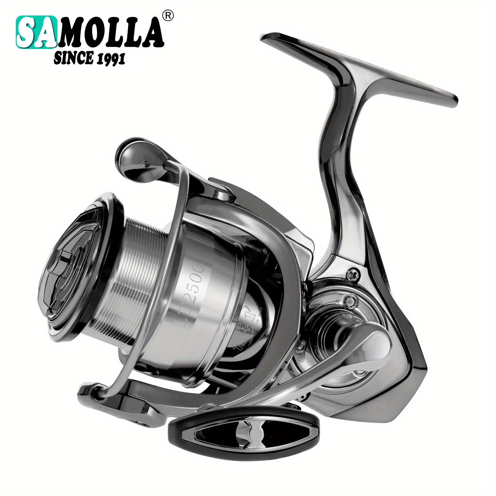 SAMOLLA 5.5:1 Gear Ratio Light Spinning Reel, 10+1BB Aluminum Fishing Reel  For Sea Saltwater, Fishing Tackle