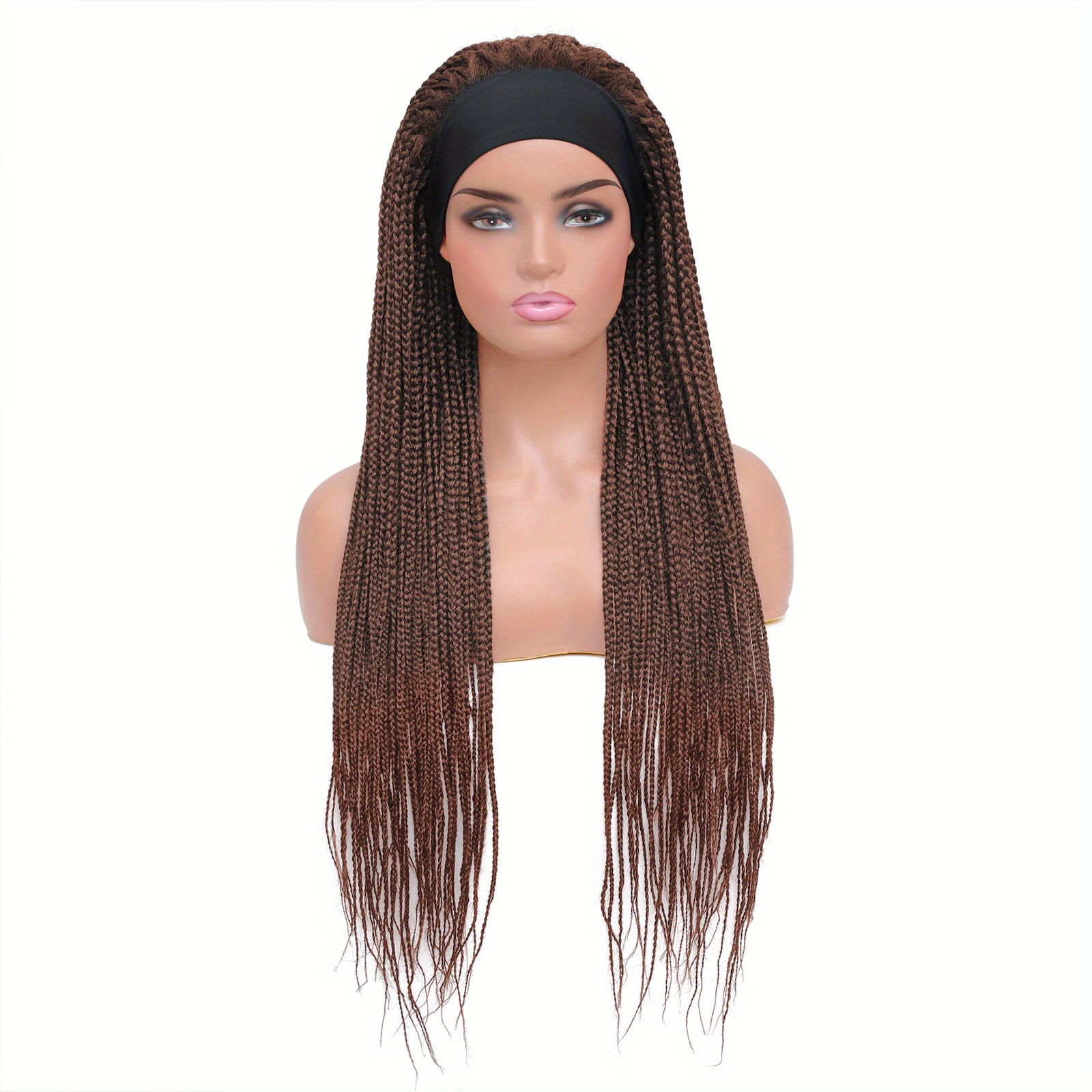 Braided Wigs Headband Wig Women 28 Inchs Jumbo Box Braids - Temu
