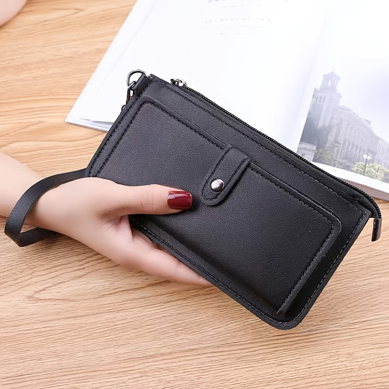 Stitch Detail Long Wallet, Women's Trendy Wallet With Multiple Card Slots &  Id Window - Temu