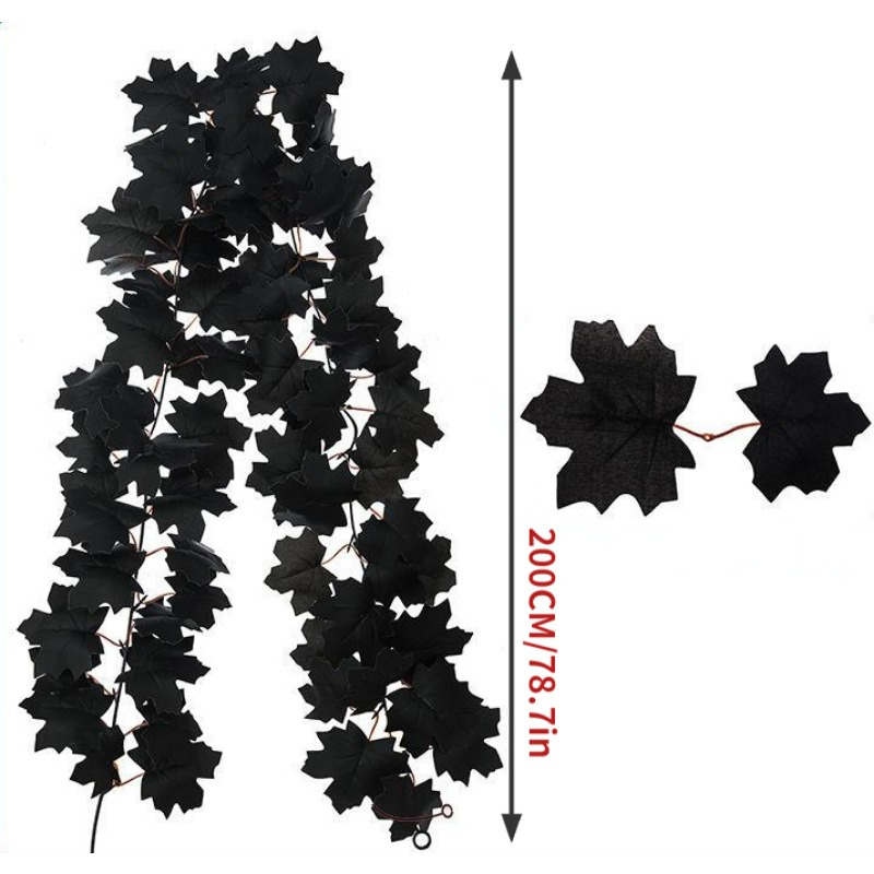 Fall Decor Black Garland Black Decorations Halloween Garland - Temu