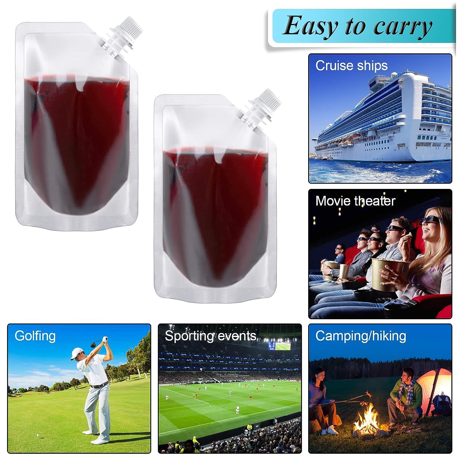 Plastic Flasks Reusable Liquor Drink Juice Pouches With - Temu