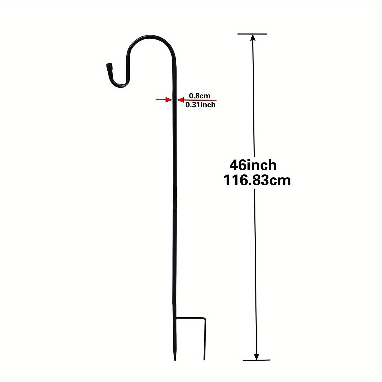 Image of 1pc Shepherd Hooks Stand Bird Feeder Rod Metal Garden Poles Lawn Stakes Plant Stand Hanger For Weddings Hanging Solar Lights Lanterns Bird Feeders Mason Jars