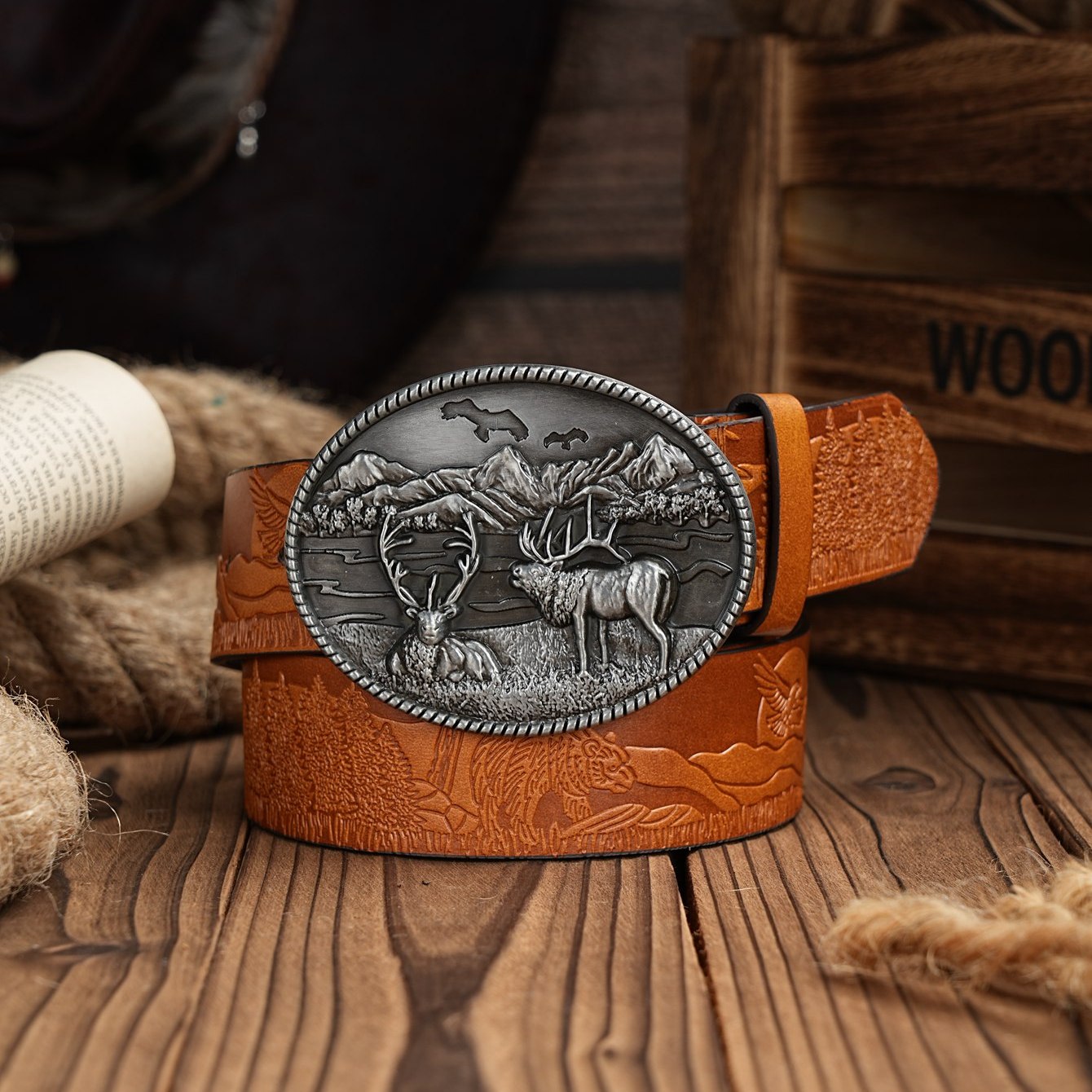 Men's Western PU Leather Belt