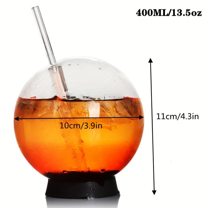 2 Pieces Glass Fruit Cocktail Drinks Conical Spherical for Restaurant 