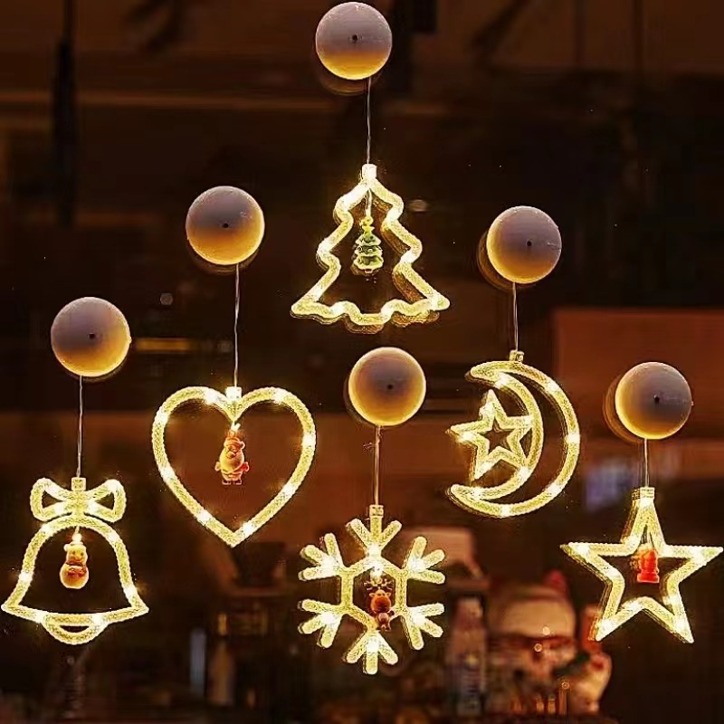 christmas leather string suction cup lights decorate and beautify christmas scene arrangement decorate christmas lights window arrangement battery powered string lights details 0