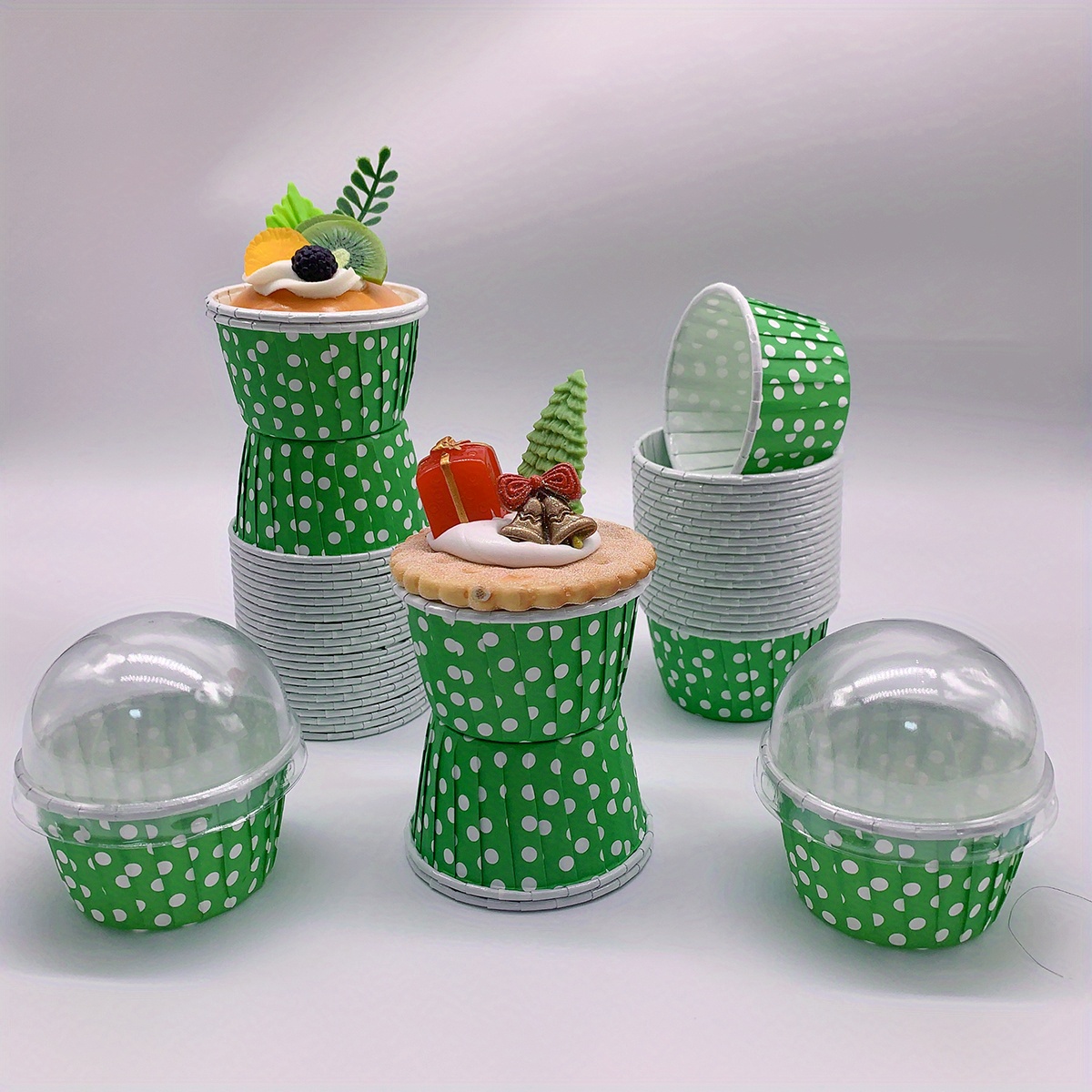 Cake Cups Lids Curled Edge Cake Cups Heat Resistant Cake Temu