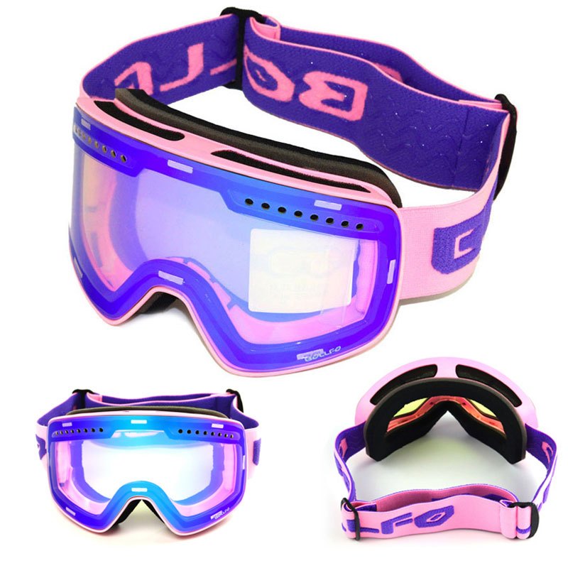 Gafas de esquí y snowboard para niños Lentes de doble capa Antiniebla  Protección UV Gafas de nieve Negro Rojo NikouMX Deportes