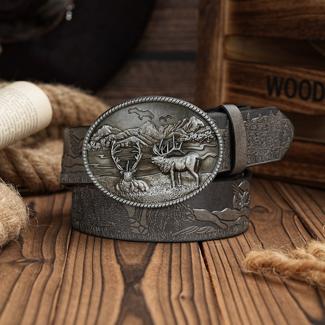 Men's Western PU Leather Belt