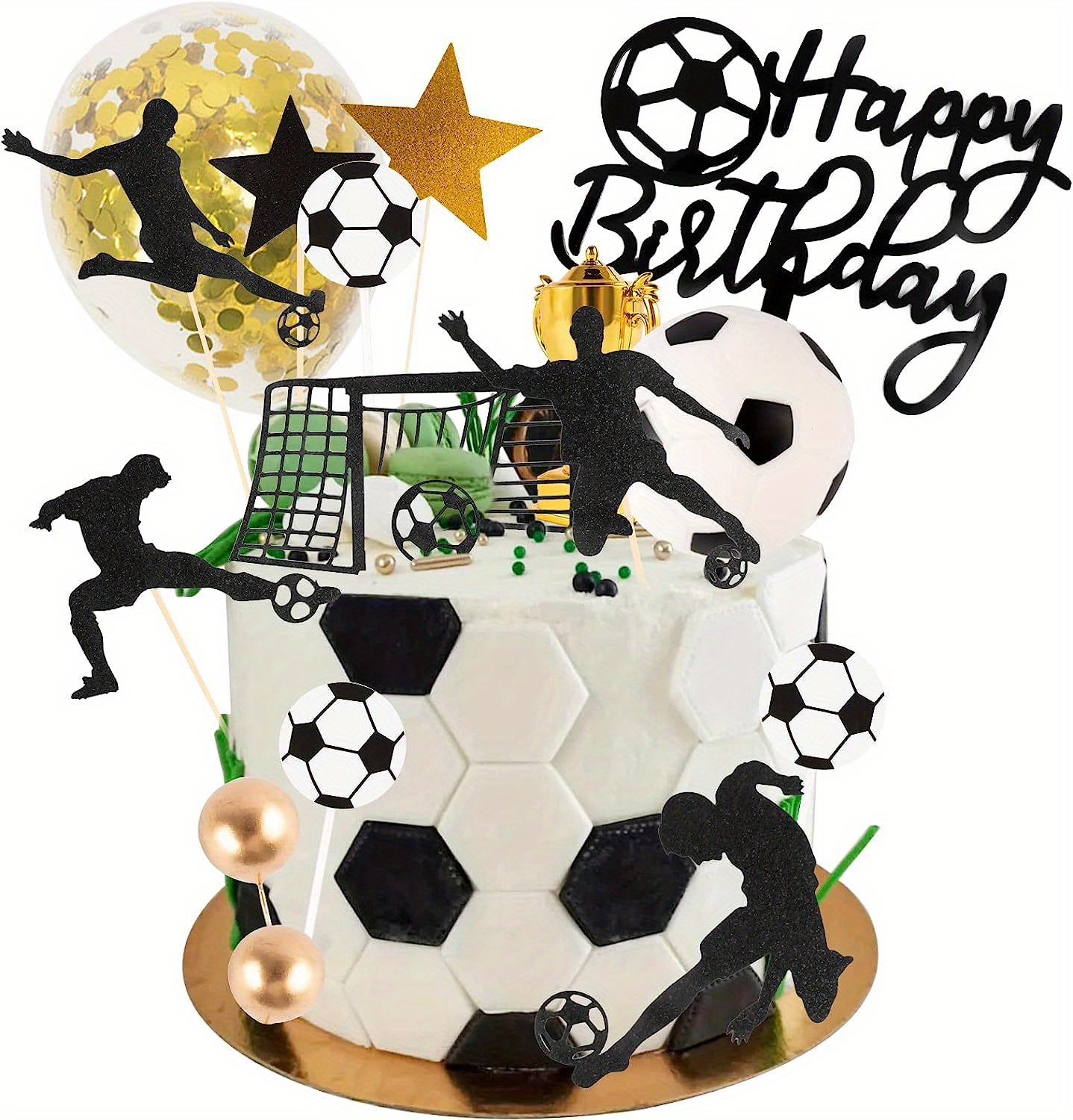Decoración para tartas de fútbol, 14 piezas de juguetes de futbolista,  decoración de pastel de fútbol, decoración de pasteles para fiesta de  fútbol, decoración temática de fiesta de fútbol, decoración de cupcakes de  cumpleaños para hombres y  