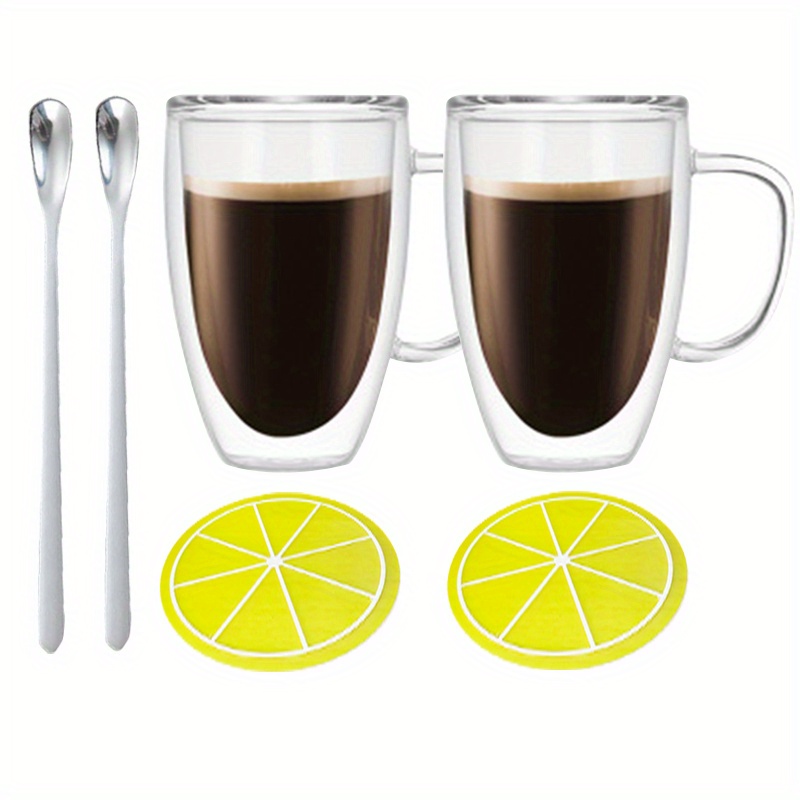Glass Coffee Mug, Thickened Glass Coffee Cups, Clear Water Cups, Summer  Winter Drinkware, Birthday Gifts - Temu