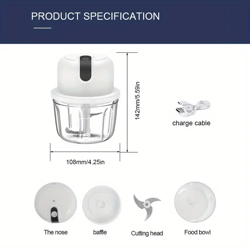 350ml usb wireless multi function food electric garlic chopper mini small garlic masher mincer crusher for pepper chili nuts meat grinder food processor electric mincer vegetable chili meat grinder food crusher details 3