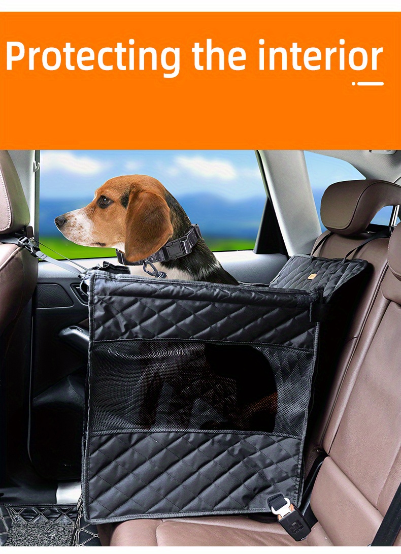 Mimigo Siège d'auto pour chien Siège d'appoint pour animaux de compagnie  Sécurité Sécurité Siège d'auto Lit pour chien pour voiture avec poche de  rangement