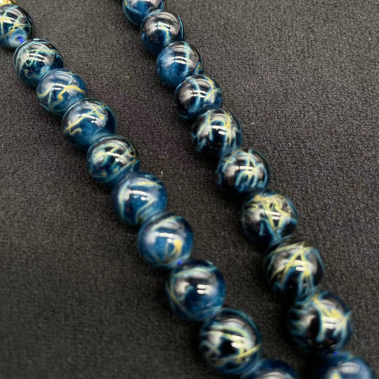 Chapelet Sebha de luxe à 99 perles - Couleur bleu indigo