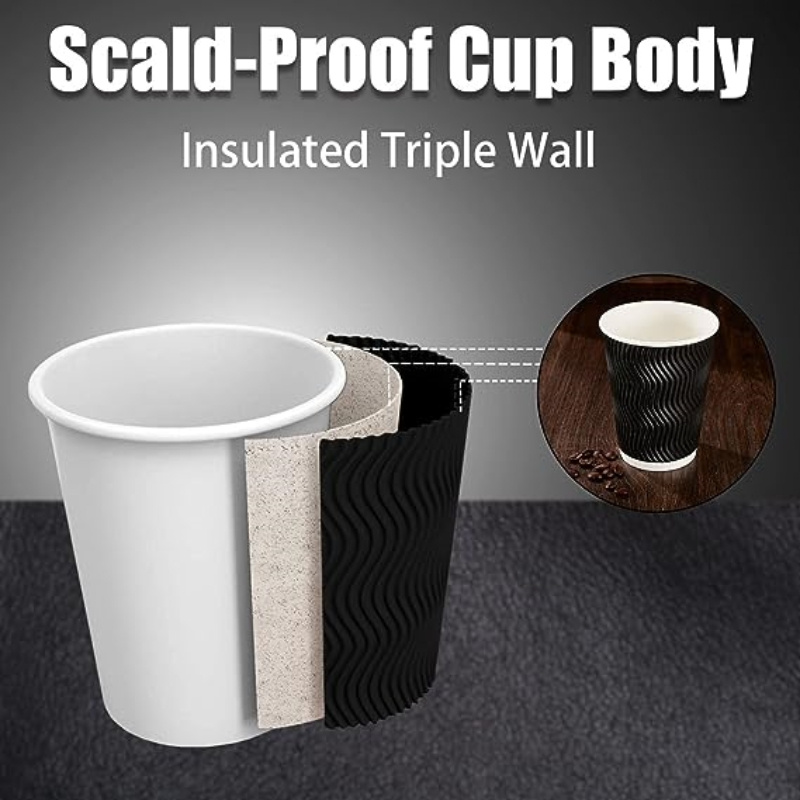 Disposable Coffee Cups With Lids And Straws Hot Paper Coffee - Temu