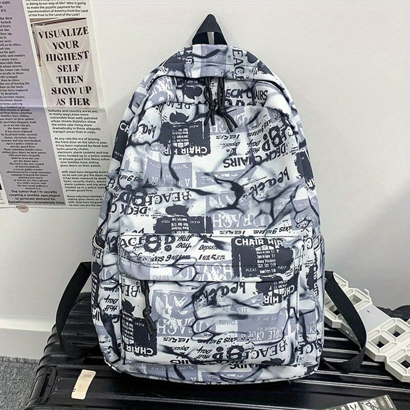 Large Capacity Travel Backpack, Laptop Backpack, Graffiti Pattern Student  Backpack