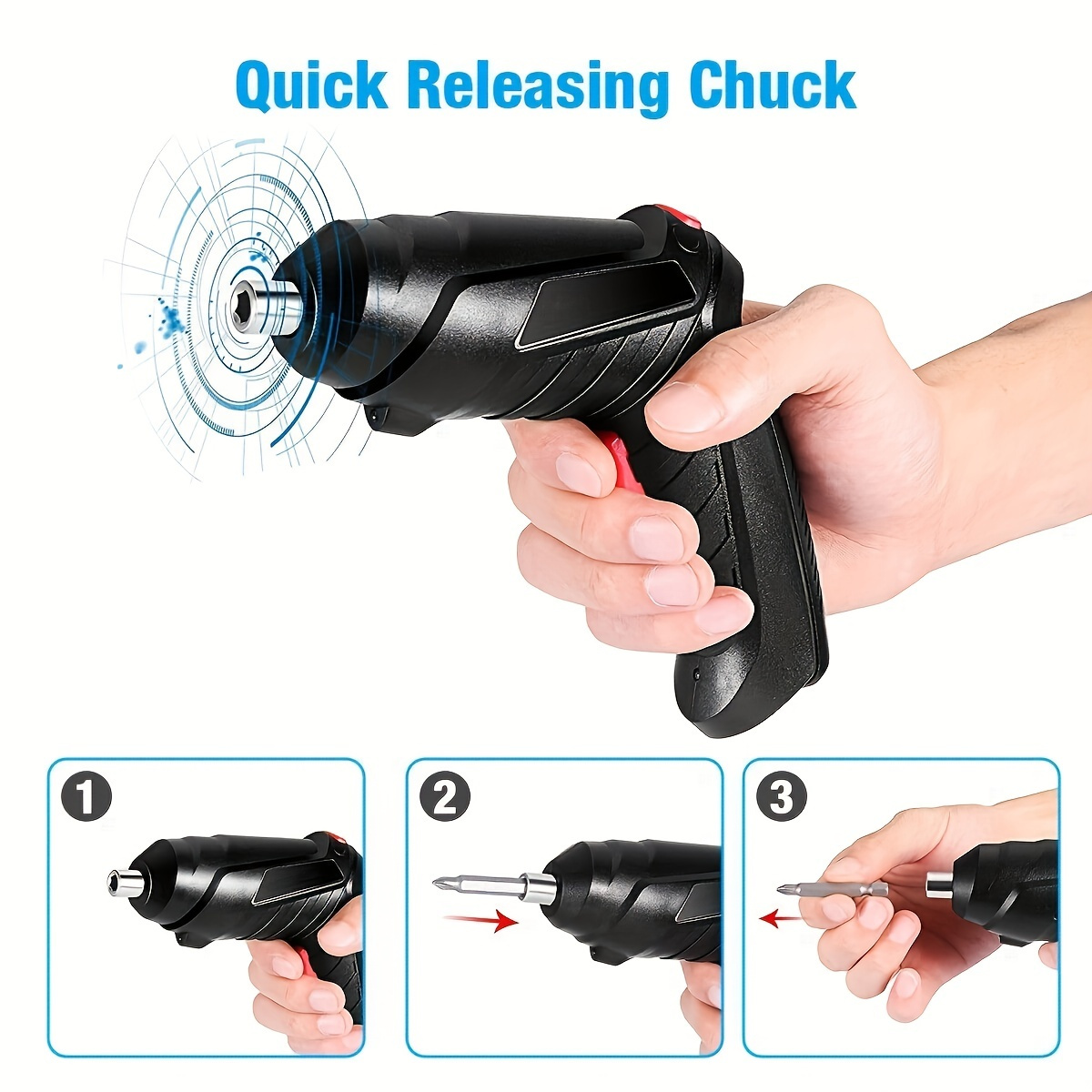 Wireless Screwdriver Screw Batch With Led Rechargeable - Temu