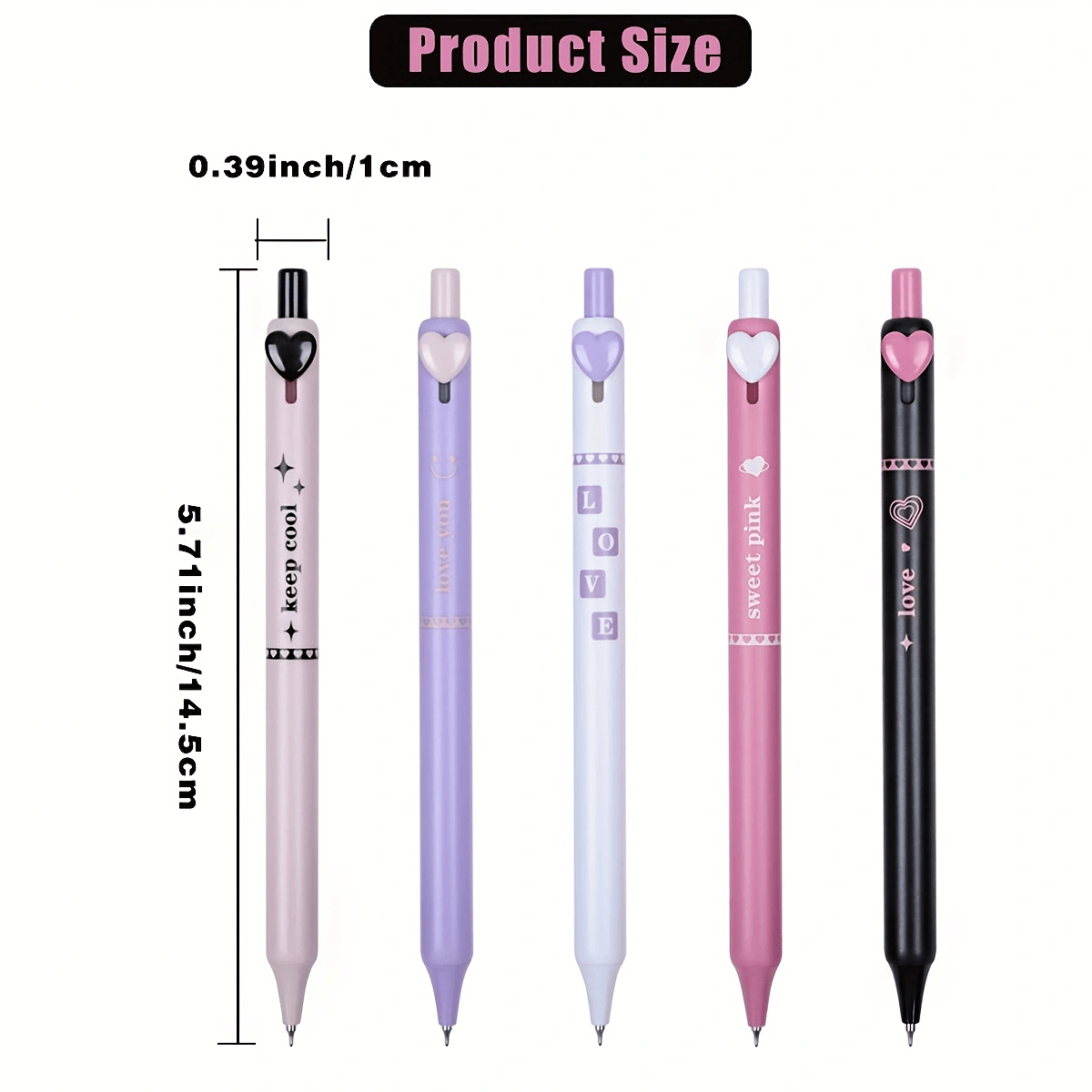 6pcs Cute Pens Black Ink Kawaii Gel Pens Japanese Stationery School  Supplies Aesthetic Stationery Pen Set Back To School