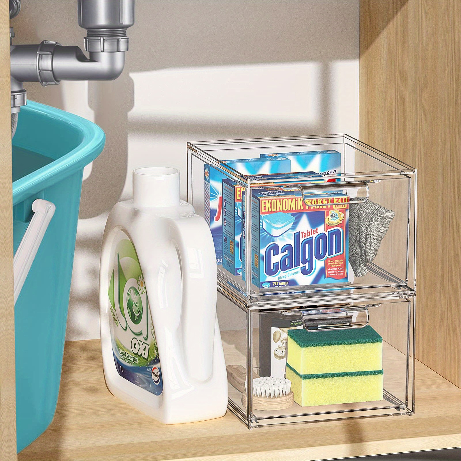 Clear Organizer Kitchen Sink Organizer Clear Plastic Storage Temu