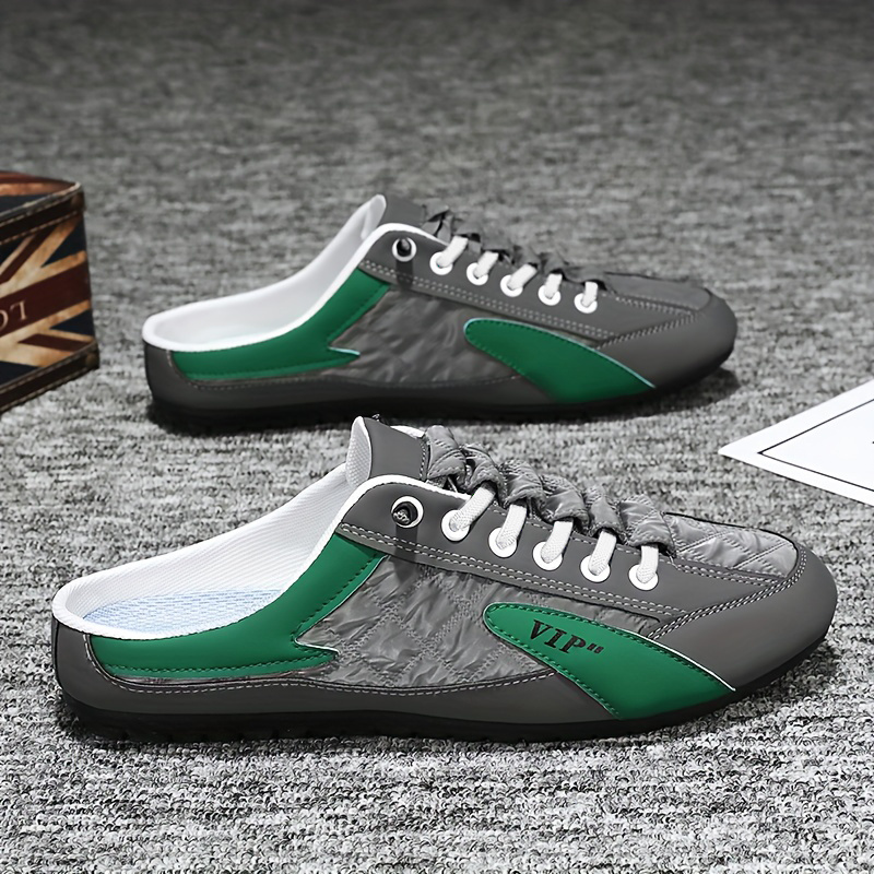 Mens Slip On Mules Half Sneakers Casual Walking Shoes Outdoor Backless