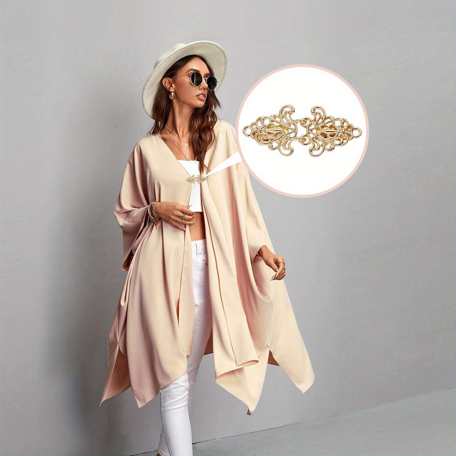 5PCS Fit Dress Cinch Clips Set, Scarf Clip, Retro Cardigan Collar Clips Shirt Clip Dresss Clips Back Cinch Style Style2